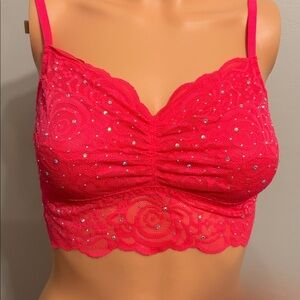 PINK Victoria's Secret Bright Pink Lace Bandeau